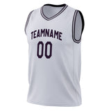 Custom White Black Solid Color Basketball Jersey