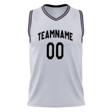 Custom White Black Solid Color Basketball Jersey