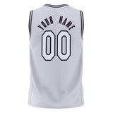 Custom White Black Solid Color Basketball Jersey