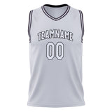 Custom White Black Solid Color Basketball Jersey