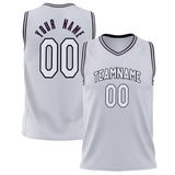 Custom White Black Solid Color Basketball Jersey