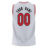 Custom White Red Solid Color Basketball Jersey