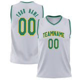 Custom White Teal Solid Color Basketball Jersey BS02240626XJ270