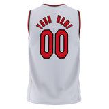 Custom White Red Solid Color Basketball Jersey