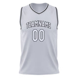 Custom White Black Solid Color Basketball Jersey