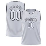 Custom White Black Solid Color Basketball Jersey BS02240626XJ274