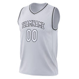 Custom White Black Solid Color Basketball Jersey