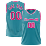 Custom Teal Pink Solid Color Basketball Jersey BS02240626YX238