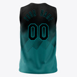 Custom Teal Black Fade Basketball Jersey