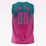 Custom Teal Pink Fade Basketball Jersey