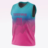 Custom Teal Pink Fade Basketball Jersey