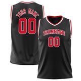 Custom Black Red Solid Color Basketball Jersey