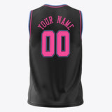 Custom Black Pink Solid Color Basketball Jersey