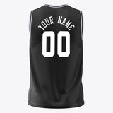 Custom Black White Solid Color Basketball Jersey