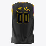 Custom Black Gold Solid Color Basketball Jersey