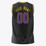 Custom Black Purple Solid Color Basketball Jersey