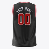 Custom Black Red Solid Color Basketball Jersey