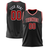 Custom Black Red Solid Color Basketball Jersey