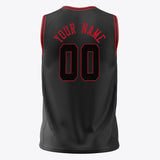 Custom Black Red Solid Color Basketball Jersey