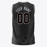 Custom Black White Solid Color Basketball Jersey