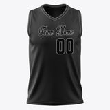 Custom Black Gray Solid Color Basketball Jersey