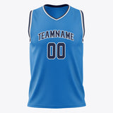 Custom Blue Navy Solid Color Basketball Jersey