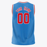 Custom Blue Red Solid Color Basketball Jersey