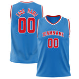 Custom Blue Red Solid Color Basketball Jersey BS02240626ZX026