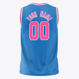 Custom Blue Pink Solid Color Basketball Jersey