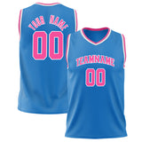 Custom Blue Pink Solid Color Basketball Jersey BS02240626ZX030