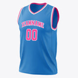 Custom Blue Pink Solid Color Basketball Jersey