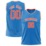 Custom Blue Orange Solid Color Basketball Jersey BS02240626ZX033