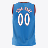 Custom Blue White Solid Color Basketball Jersey