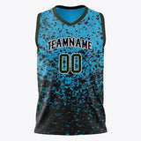 Custom Blue Black Fade Basketball Jersey