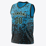 Custom Blue Black Fade Basketball Jersey