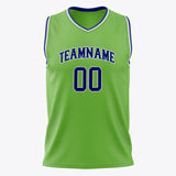 Custom Neon-Green Royal Solid Color Basketball Jersey