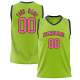 Custom Neon-Green Pink Solid Color Basketball Jersey