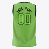 Custom Neon-Green Black Solid Color Basketball Jersey