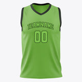 Custom Neon-Green Black Solid Color Basketball Jersey