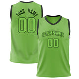 Custom Neon-Green Black Solid Color Basketball Jersey