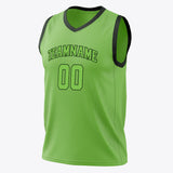 Custom Neon-Green Black Solid Color Basketball Jersey