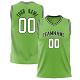 Custom Neon-Green White Solid Color Basketball Jersey BS02240626ZX108