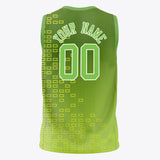 Custom Neon-Green White Solid Color Basketball Jersey