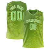 Custom Neon-Green White Solid Color Basketball Jersey