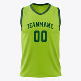 Custom Neon-Green Kelly Green Solid Color Basketball Jersey