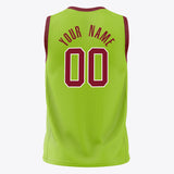 Custom Neon-Green Red Solid Color Basketball Jersey