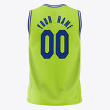 Custom Neon-Green Royal Solid Color Basketball Jersey