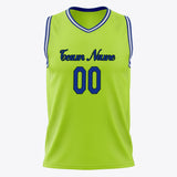 Custom Neon-Green Royal Solid Color Basketball Jersey