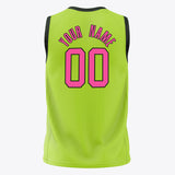 Custom Neon-Green Pink Solid Color Basketball Jersey