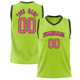 Custom Neon-Green Pink Solid Color Basketball Jersey